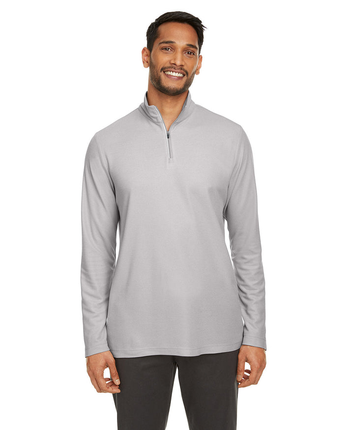 Core 365 CE405 Men's Fusion ChromaSoft Pique Quarter - Zip - Ninja Transfers