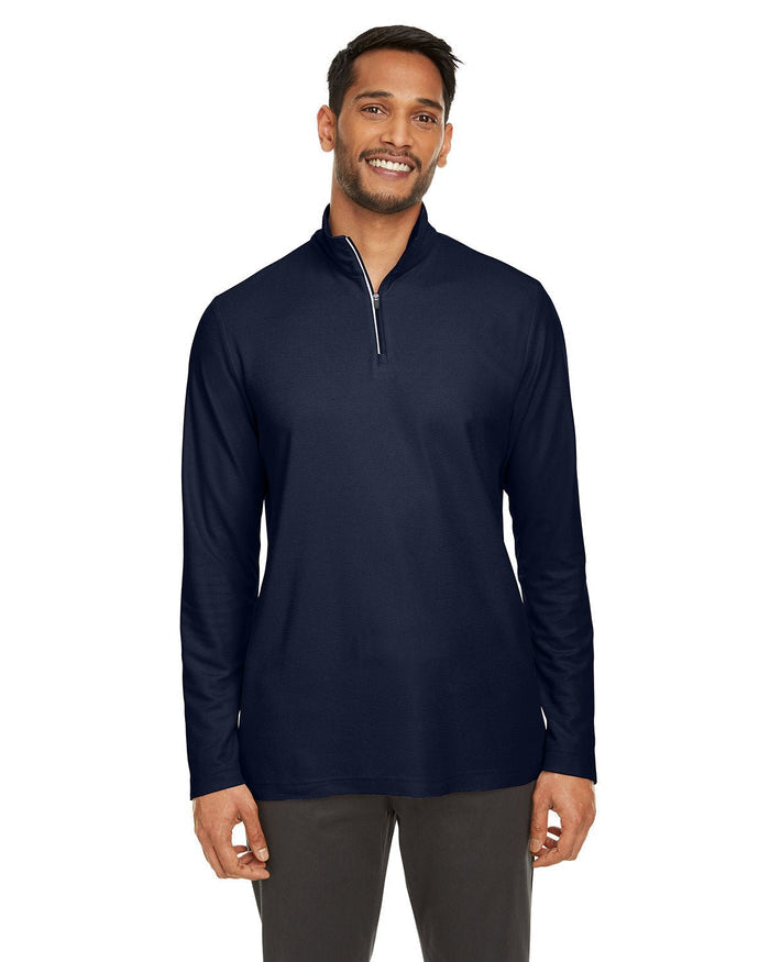 Core 365 CE405 Men's Fusion ChromaSoft Pique Quarter - Zip - Ninja Transfers