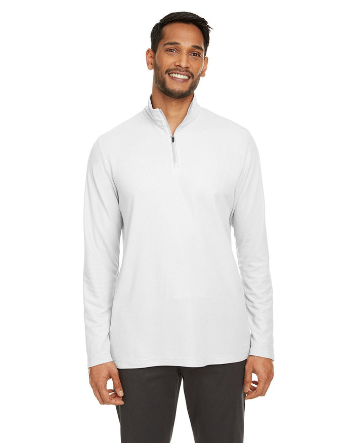 Core 365 CE405 Men's Fusion ChromaSoft Pique Quarter - Zip - Ninja Transfers