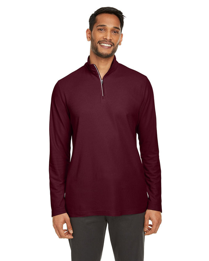 Core 365 CE405 Men's Fusion ChromaSoft Pique Quarter - Zip - Ninja Transfers