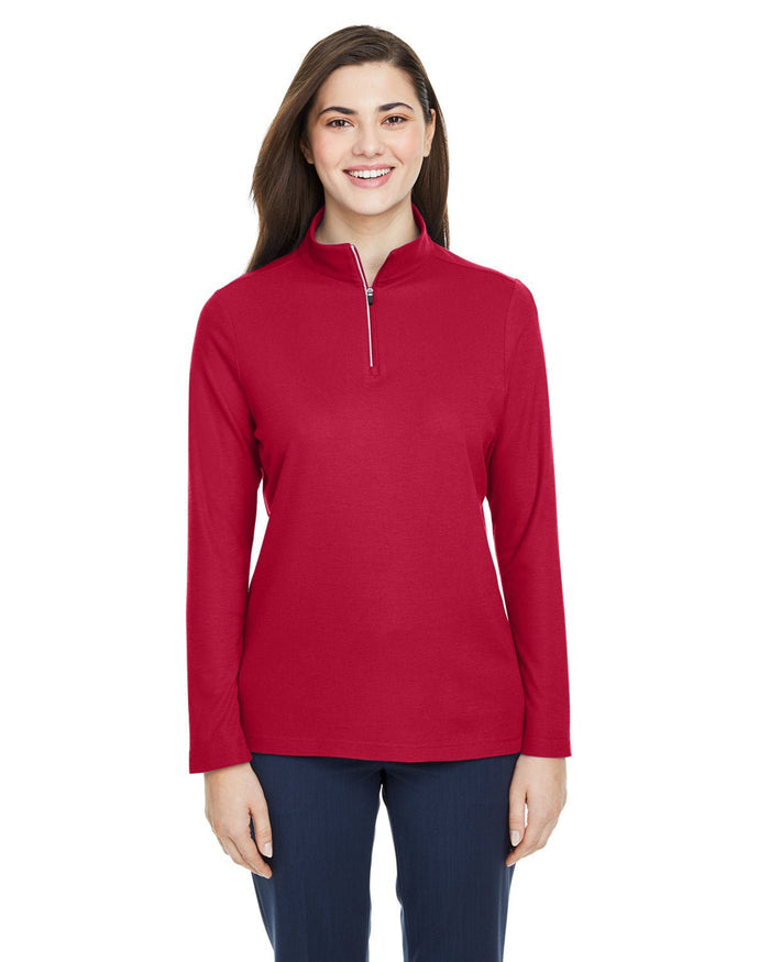 Core 365 CE405W Ladies' Fusion ChromaSoft Pique Quarter - Zip - Ninja Transfers