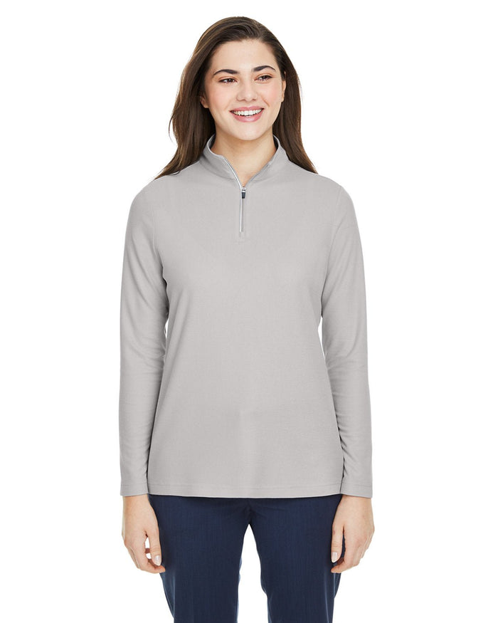 Core 365 CE405W Ladies' Fusion ChromaSoft Pique Quarter - Zip - Ninja Transfers