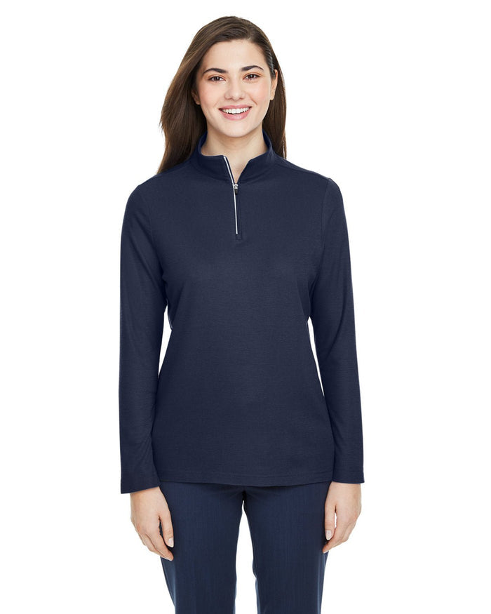 Core 365 CE405W Ladies' Fusion ChromaSoft Pique Quarter - Zip - Ninja Transfers