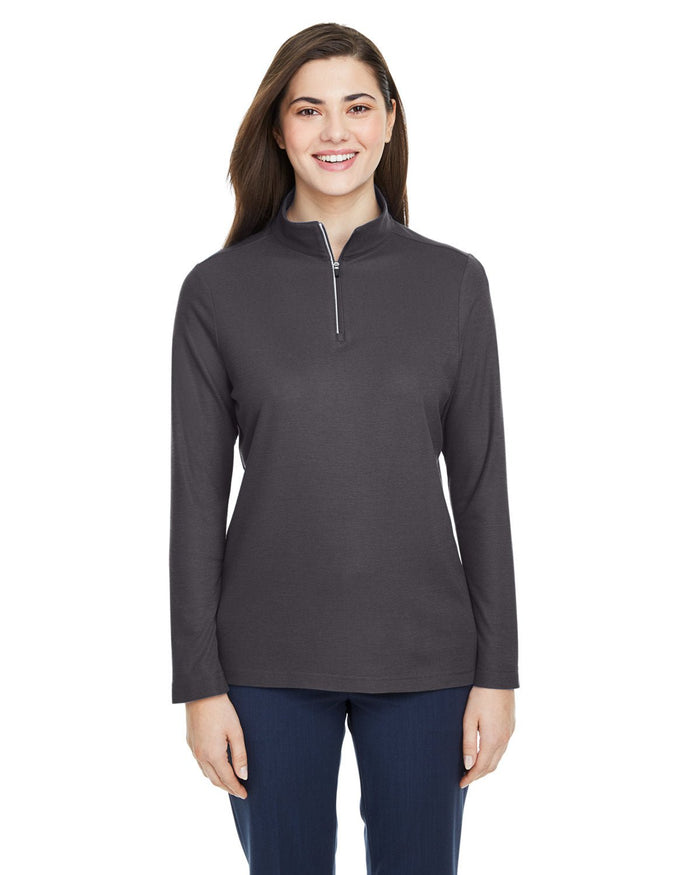 Core 365 CE405W Ladies' Fusion ChromaSoft Pique Quarter - Zip - Ninja Transfers