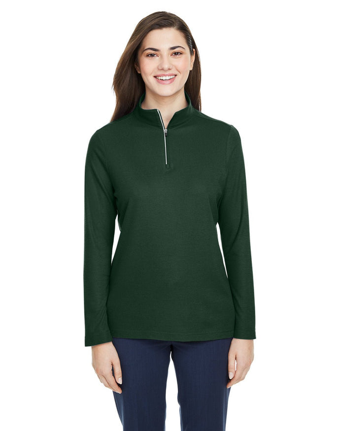 Core 365 CE405W Ladies' Fusion ChromaSoft Pique Quarter - Zip - Ninja Transfers