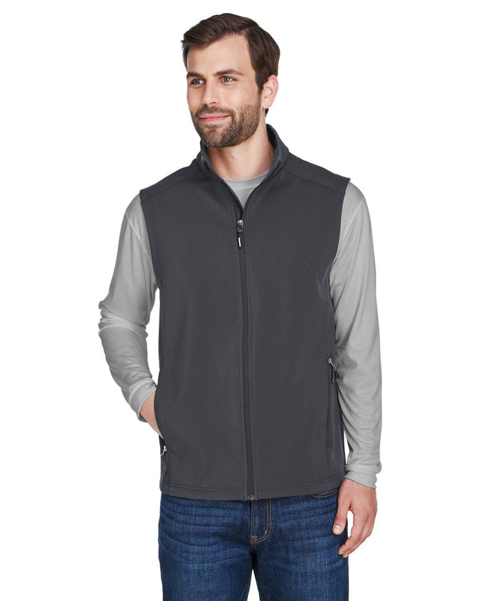 Core 365 CE701 Men's Cruise Two - Layer Fleece Bonded Soft Shell Vest - Ninja Transfers