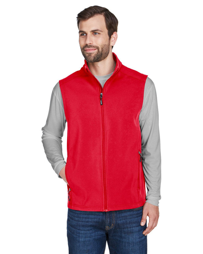 Core 365 CE701 Men's Cruise Two - Layer Fleece Bonded Soft Shell Vest - Ninja Transfers