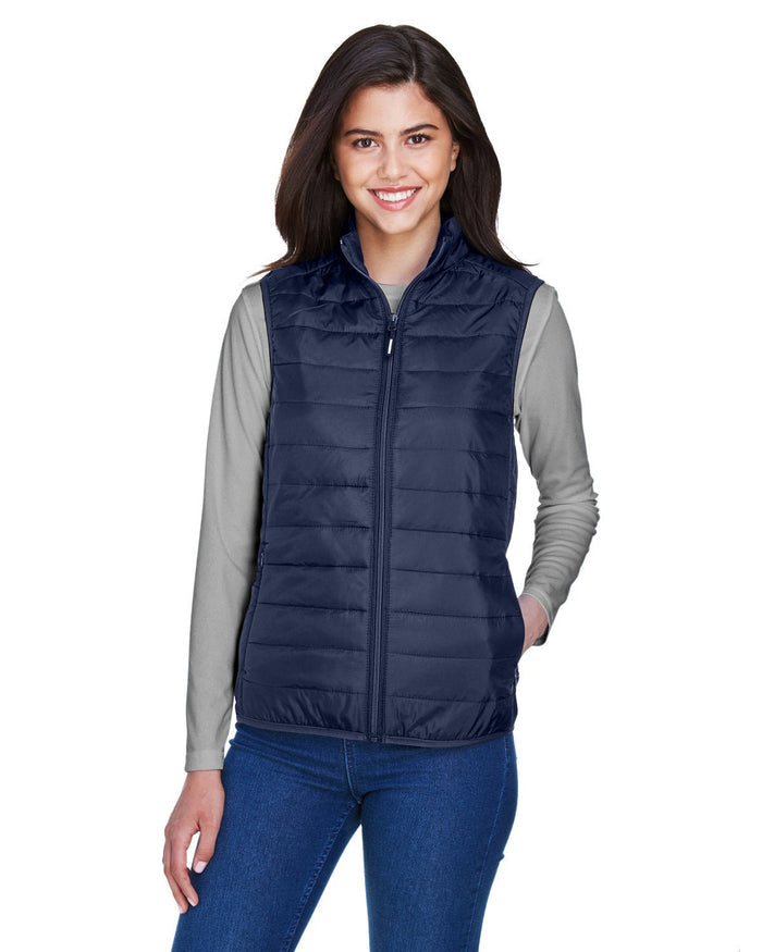 Core 365 CE702W Ladies' Prevail Packable Puffer Vest - Ninja Transfers