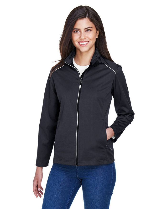 Core 365 CE708W Ladies' Techno Lite Three - Layer Knit Tech - Shell - Ninja Transfers