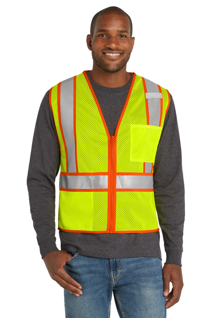 CornerStone CSV103 ANSI 107 Class 2 Mesh Zippered Two-Tone Vest