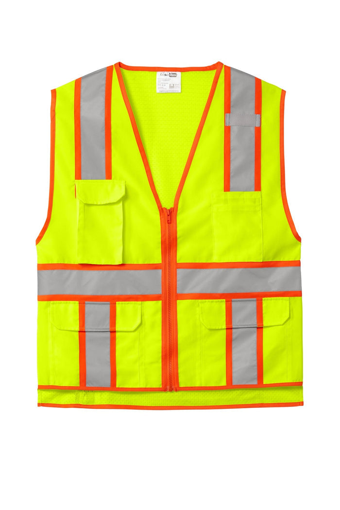 CornerStone CSV105 ANSI 107 Class 2 Surveyor Zippered Two-Tone Vest