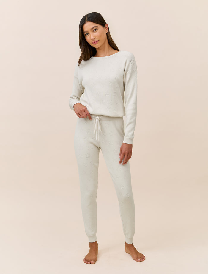 Cosy Pointelle Long Sleeve Top and Jogger Set