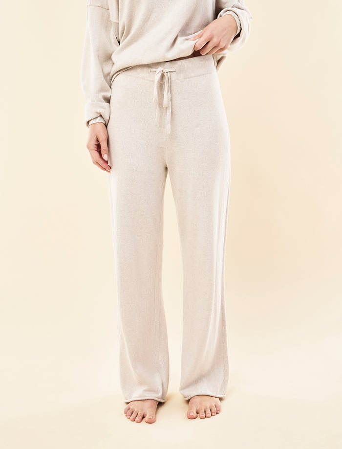 Cotton Cashmere Straight Leg Pant