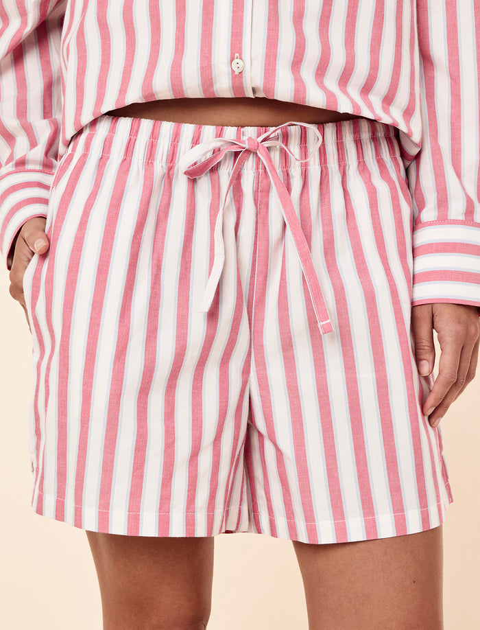 Cotton Stripe Shirting Boxer PJ Set