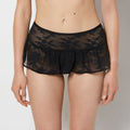Designer Collection High Waist Skirt Thong in Timeless Lace in Tuxedo Black