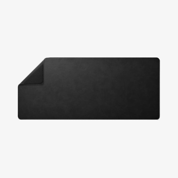 APP04762 - LD302 Desk Pad in black showing the front with the top left bending slightly