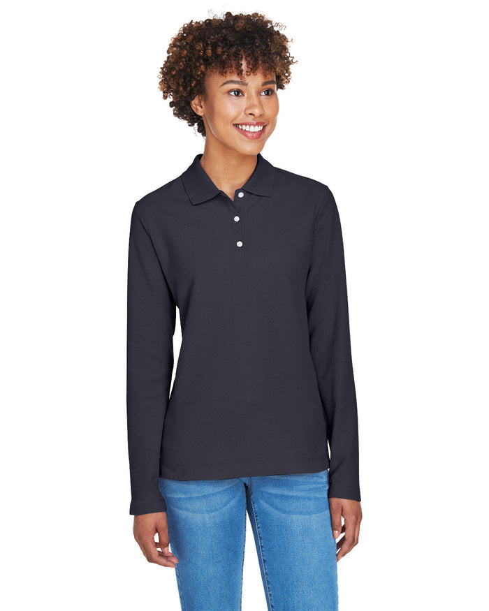 Devon & Jones D110W Ladies' Pima Pique Long-Sleeve Polo