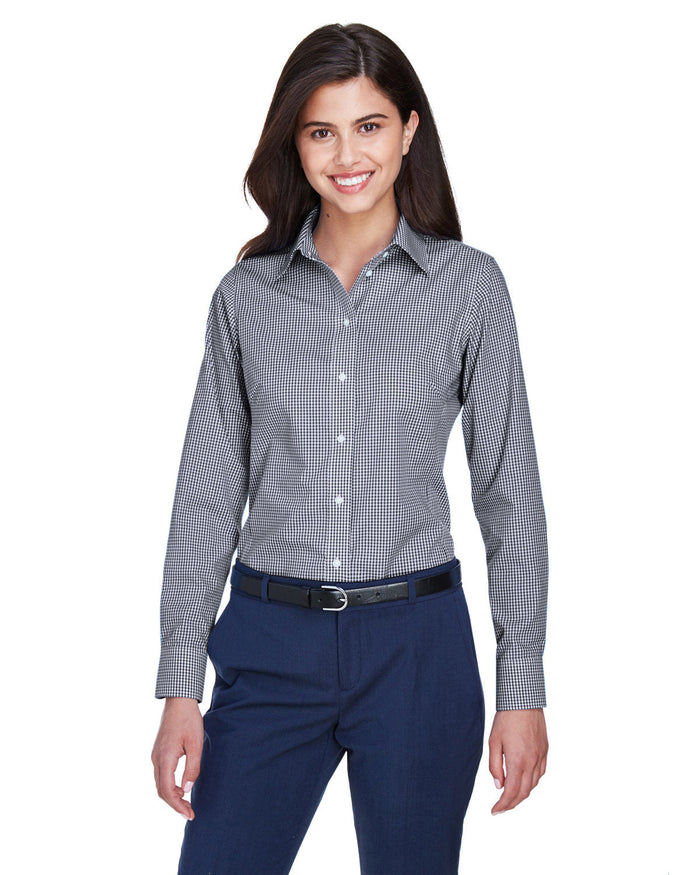 Devon & Jones D640W Ladies' Crown Woven Collection Gingham Check
