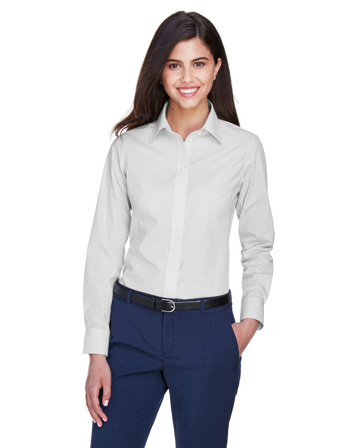 Devon & Jones D640W Ladies' Crown Woven Collection Gingham Check