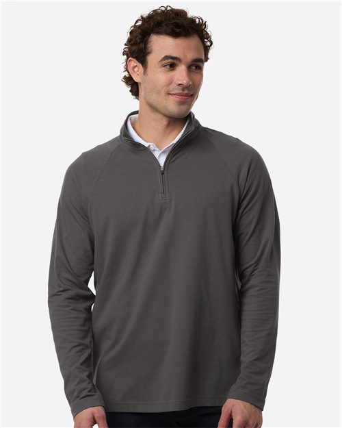 Devon & Jones DG402 Men's Seaton Pebble Textured Quarter-Zip Pullover