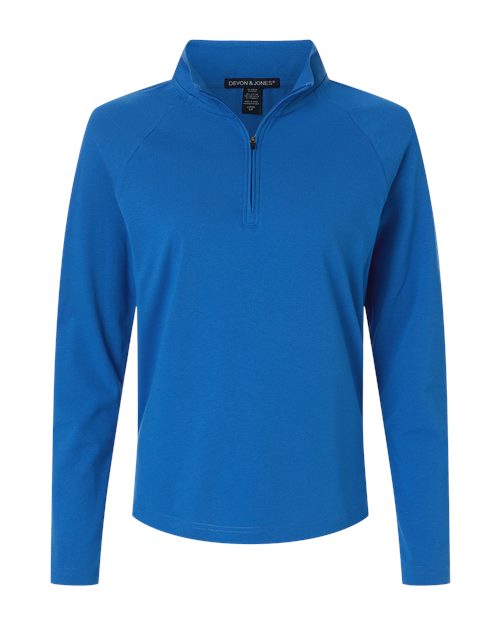 Devon & Jones DG402W Women's Seaton Pebble Textured Quarter-Zip Pullover