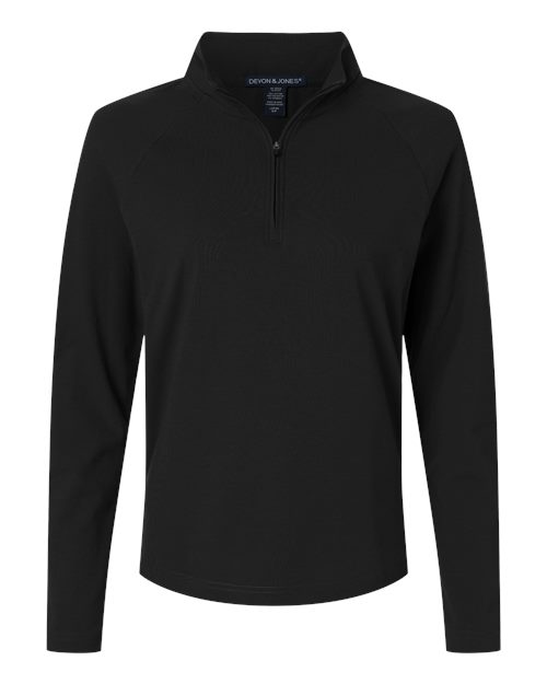 Devon & Jones DG402W Women's Seaton Pebble Textured Quarter-Zip Pullover