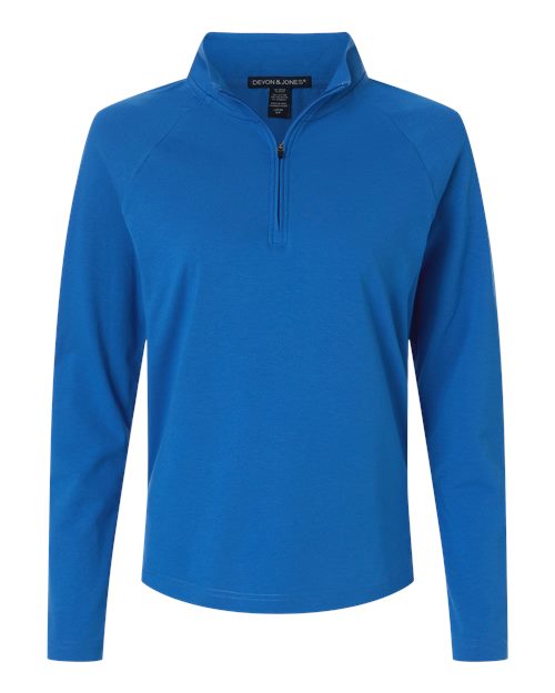 Devon & Jones DG402W Women's Seaton Pebble Textured Quarter-Zip Pullover