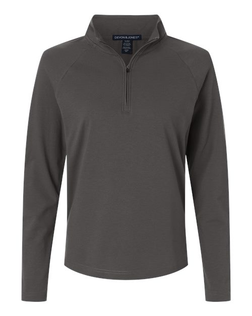Devon & Jones DG402W Women's Seaton Pebble Textured Quarter-Zip Pullover