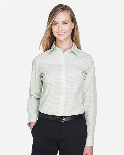 Devon & Jones DG510W Women's Crown Collection Micro Tattersall Woven Dress Shirt