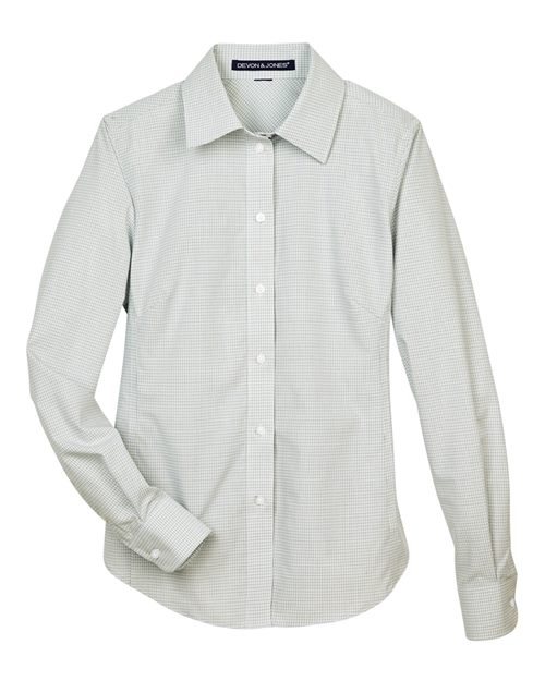 Devon & Jones DG510W Women's Crown Collection Micro Tattersall Woven Dress Shirt