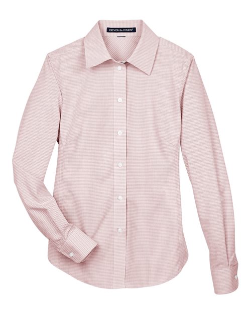 Devon & Jones DG510W Women's Crown Collection Micro Tattersall Woven Dress Shirt