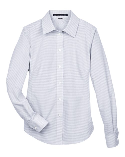 Devon & Jones DG510W Women's Crown Collection Micro Tattersall Woven Dress Shirt
