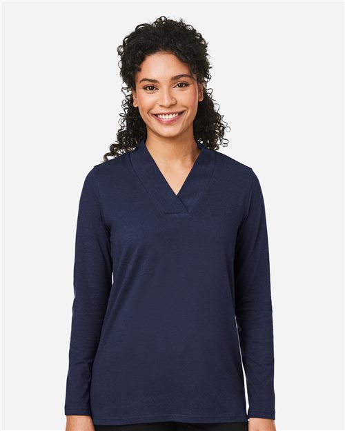 Devon & Jones DP121W Women's Raleigh Shawl Collar Knit Top
