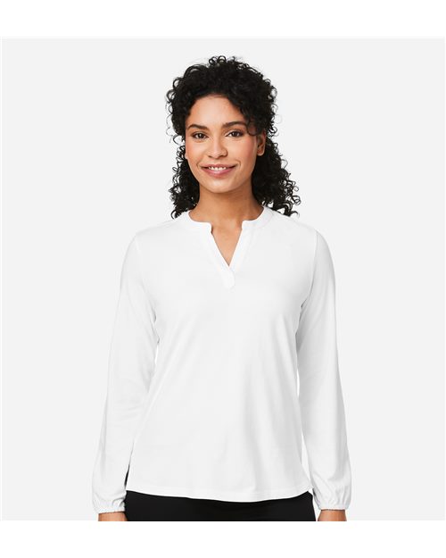 Devon & Jones DP122W Women's Raleigh Half-Placket Knit Top