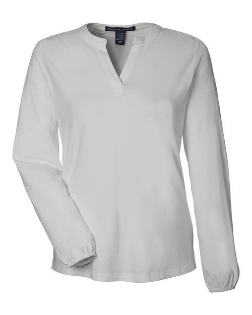 Devon & Jones DP122W Women's Raleigh Half-Placket Knit Top