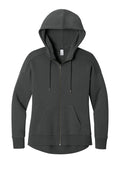 District DT1104 Women's Perfect Weight  Fleece Drop Shoulder Full-Zip Hoodie