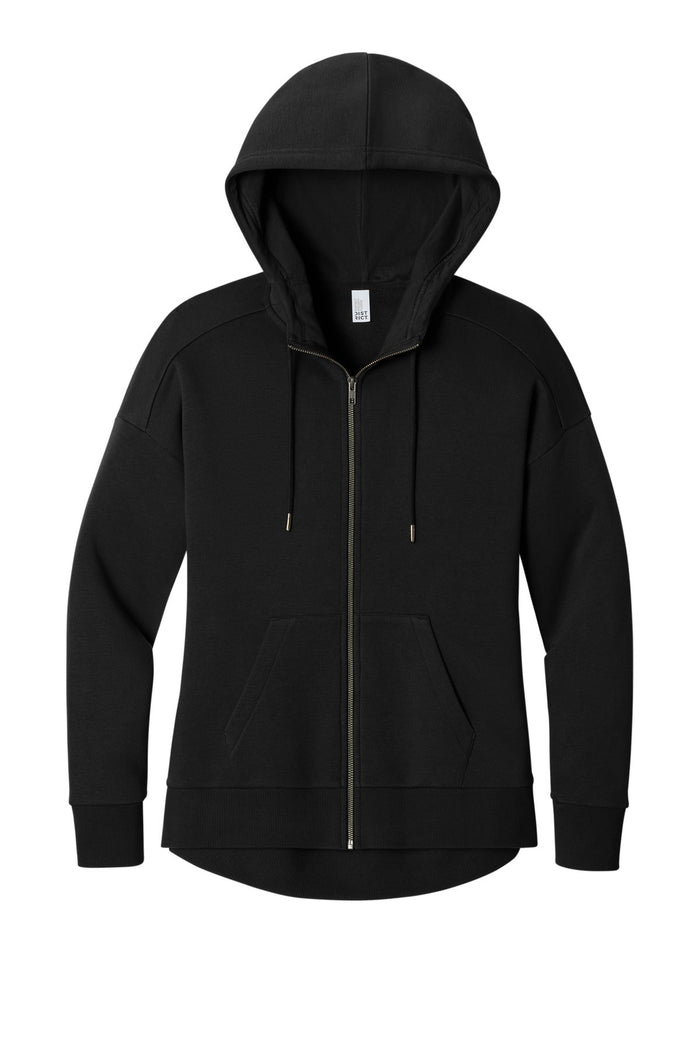 District DT1104 Women's Perfect Weight  Fleece Drop Shoulder Full-Zip Hoodie