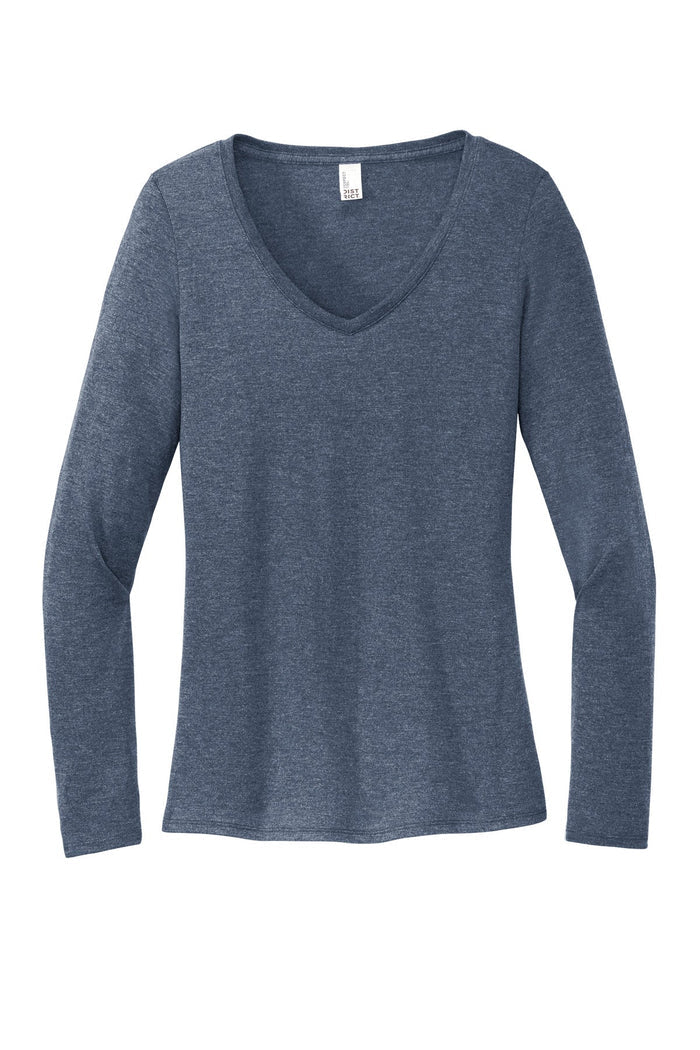 District DT135 Women's Perfect Tri Long Sleeve V-Neck Tee