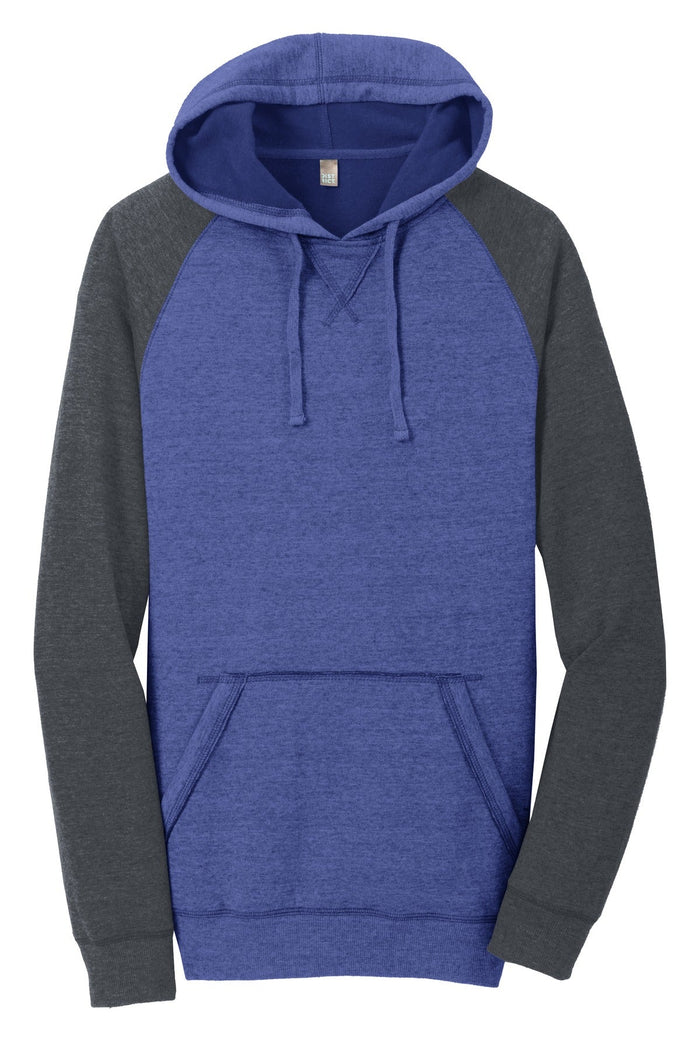 District DT196 Young Mens Lightweight Fleece Raglan Hoodie