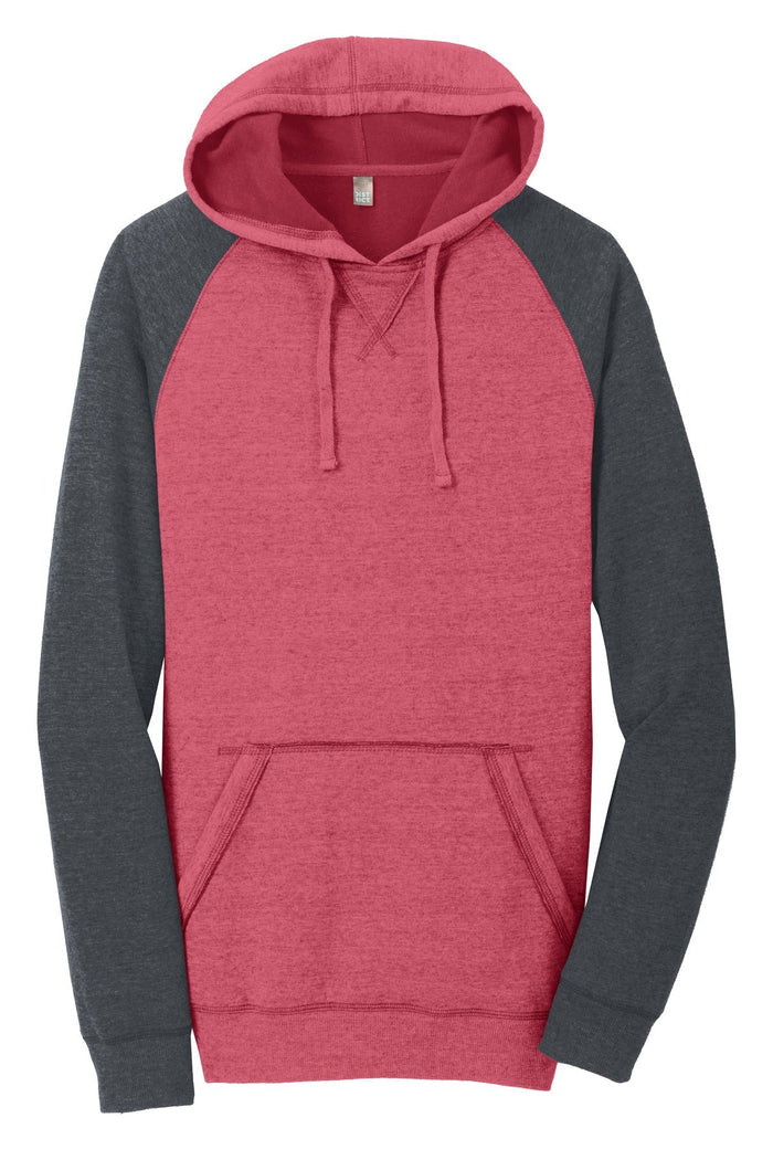 District DT196 Young Mens Lightweight Fleece Raglan Hoodie