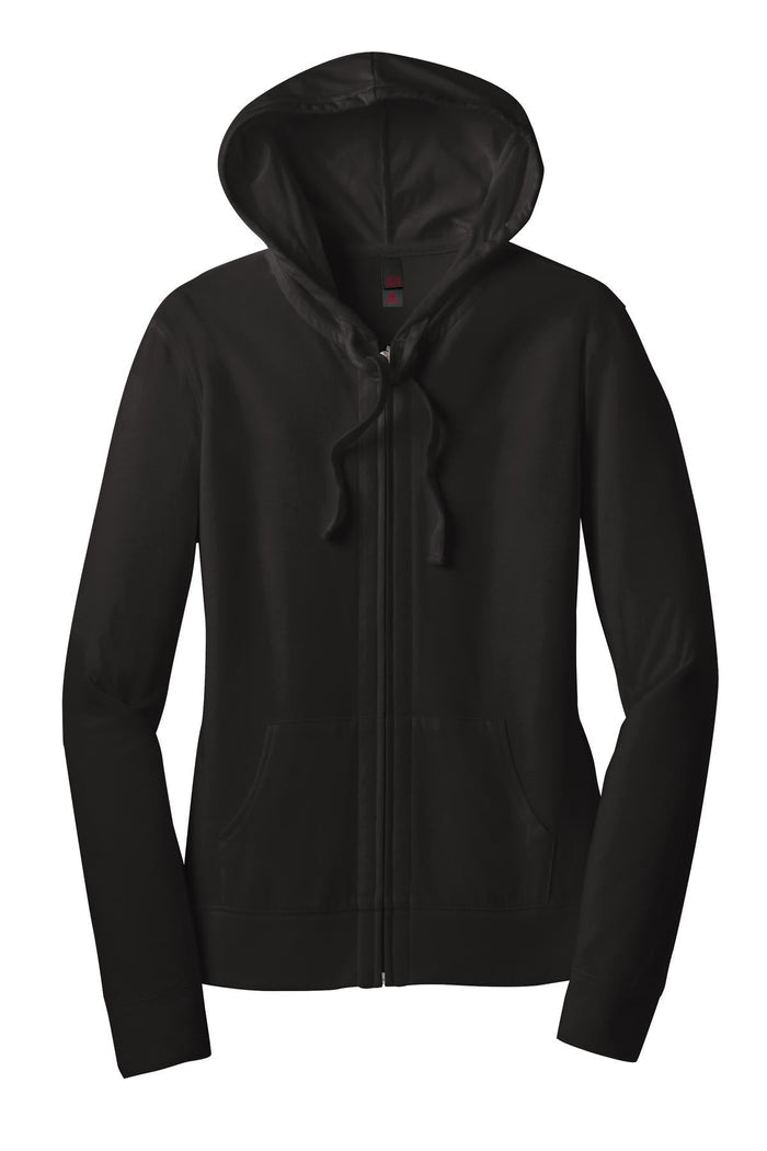 District DT2100 Women's Fitted Jersey Full-Zip Hoodie