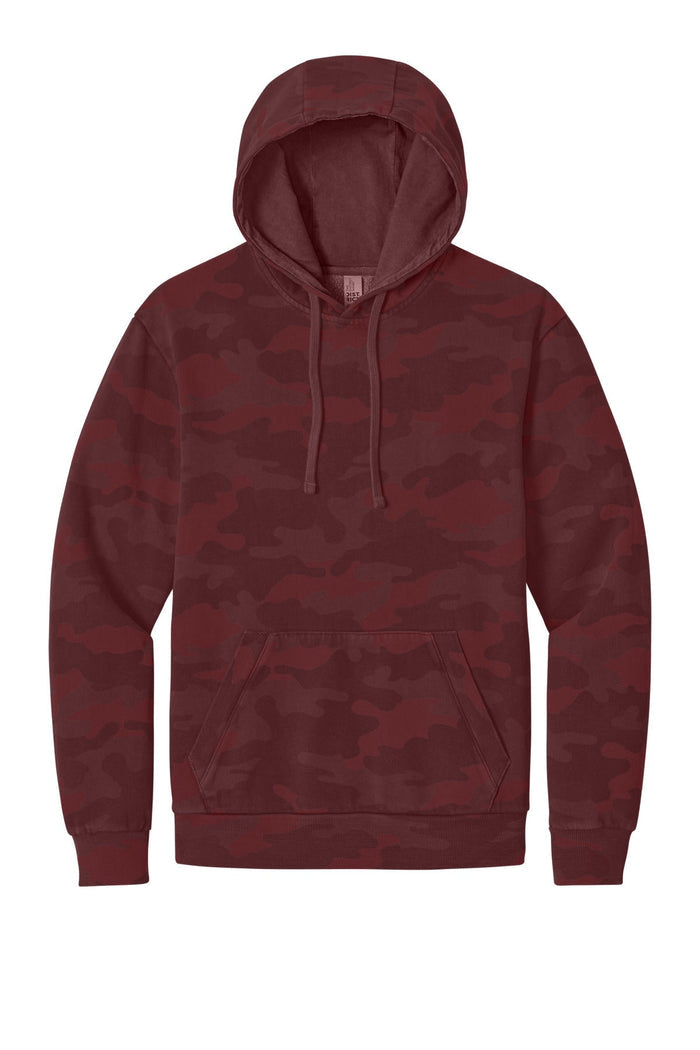 District DT2200C Wash Camo Fleece Hoodie