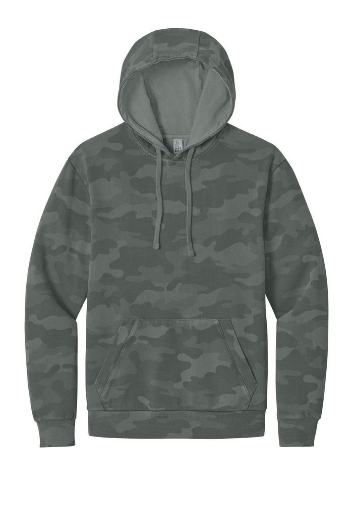 District DT2200C Wash Camo Fleece Hoodie