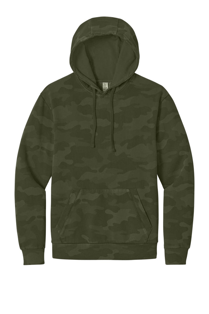 District DT2200C Wash Camo Fleece Hoodie