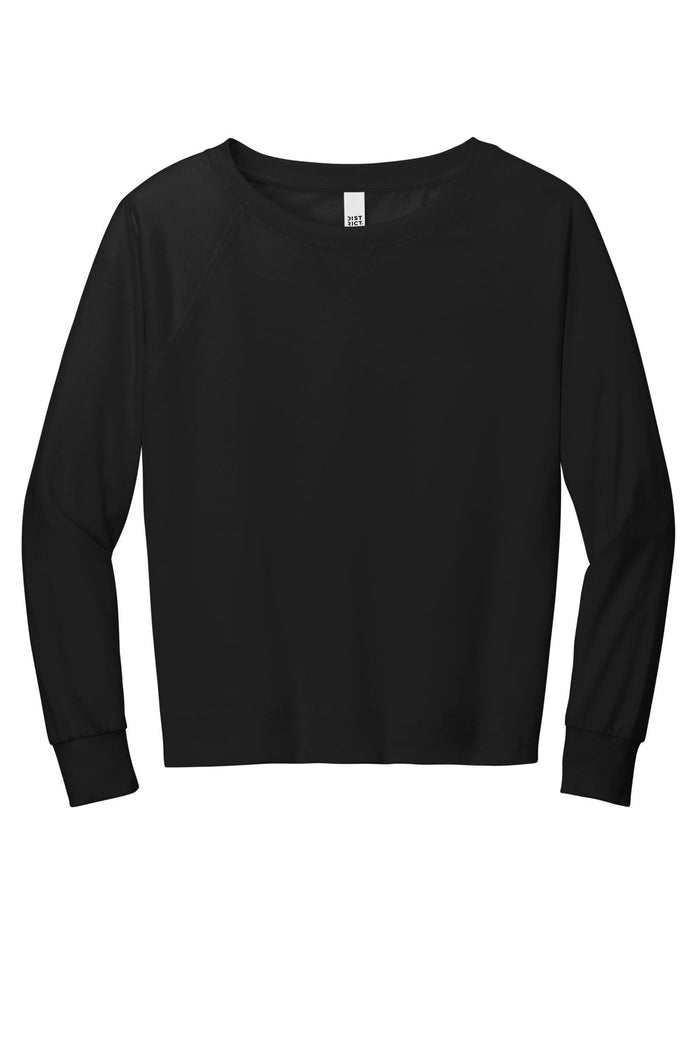 District DT672 Women's Featherweight French Terry Long Sleeve Crewneck