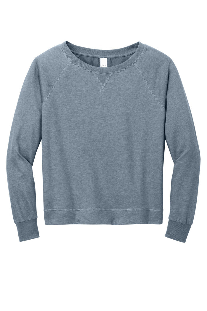 District DT672 Women's Featherweight French Terry Long Sleeve Crewneck