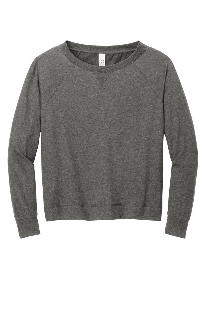 District DT672 Women's Featherweight French Terry Long Sleeve Crewneck