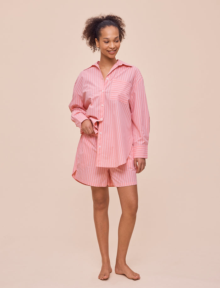 Double Stripe Shirting Boxer PJ Set