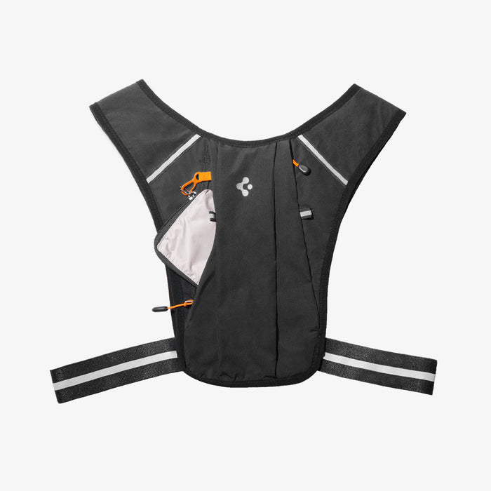 AMP07603 - Dynamic Shield™ Running Vest | A720 M-L in Black showing the back with side pockets