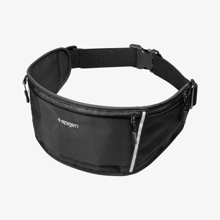 AMP04618 - Dynamic Shield™ Running Waistpack in black showing the front and partial inside